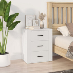 Berkfield Bedside Cabinet White 50X36X60 Cm Engineered Wood - thumbnail 1