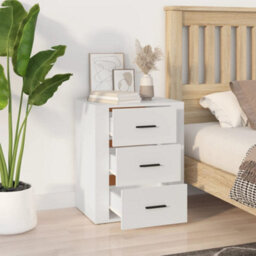 Berkfield Bedside Cabinet White 50X36X60 Cm Engineered Wood - thumbnail 3