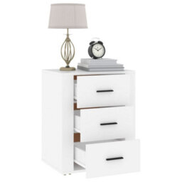 Berkfield Bedside Cabinet White 50X36X60 Cm Engineered Wood - thumbnail 5