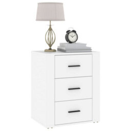 Berkfield Bedside Cabinet White 50X36X60 Cm Engineered Wood - thumbnail 4