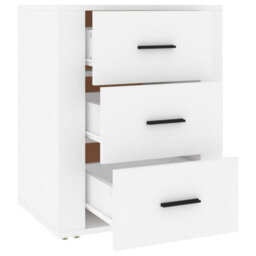 Berkfield Bedside Cabinet White 50X36X60 Cm Engineered Wood - thumbnail 7