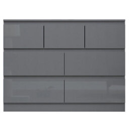 Fwstyle Stora 7 Drawer Grey Gloss Chest Of Drawers Merchant Chest (H) 81 (W) 106 (D) 40Cm - thumbnail 8