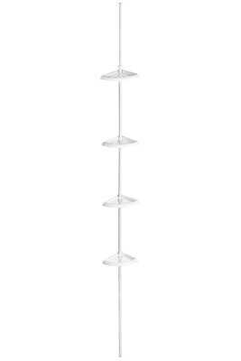 Orsina 4 Tier White Corner Storage Unit, Steel Frame Corner Shelf Rack, Space-Saving Corner Stand For Utility Rooms - image 1