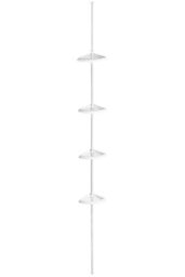 Orsina 4 Tier White Corner Storage Unit, Steel Frame Corner Shelf Rack, Space-Saving Corner Stand For Utility Rooms - thumbnail 1