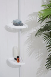 Orsina 4 Tier White Corner Storage Unit, Steel Frame Corner Shelf Rack, Space-Saving Corner Stand For Utility Rooms - thumbnail 4