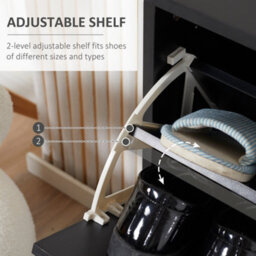 Homcom Two Drawer Shoe Storage Cabinet Footwear Stand Organiser For 12 Pairs - thumbnail 5