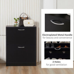 Homcom Two Drawer Shoe Storage Cabinet Footwear Stand Organiser For 12 Pairs - thumbnail 6