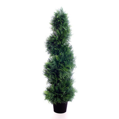 Best Artificial 3Ft - 90Cm Green Cedar Spiral Topiary Tree - Suitable For Outdoor Use - Weather & Fade Resistant - image 1