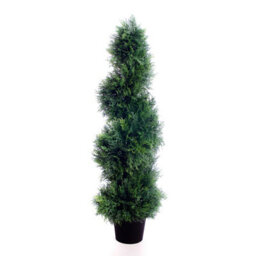 Best Artificial 3Ft - 90Cm Green Cedar Spiral Topiary Tree - Suitable For Outdoor Use - Weather & Fade Resistant - thumbnail 1