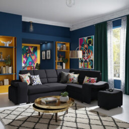 Wakiki Upholstered Corner Sofa Bed With Two Ottomans Left Or Right Storage Dolphin Mechanism 260X96X190Cm Black Right - thumbnail 3