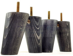 L&F Wood Legs Black Washed 100mm High Set Of 4 Replacement Furniture Feet Settee Chairs Sofas Footstools M8 - thumbnail 4