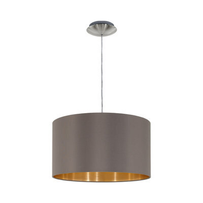 Elegant Satin Nickel Pendant Ceiling Light With Cappuccino Gold Shade - image 1