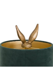 Antique Gold Hare Table Lamp With Green Velvet Shade Quirky Home Decor - thumbnail 3
