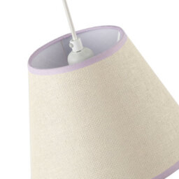 Happy Homewares Traditional Rattan Tweed Lamp Shade With Lilac Cotton Fabric Trims - thumbnail 3