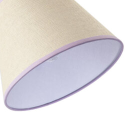 Happy Homewares Traditional Rattan Tweed Lamp Shade With Lilac Cotton Fabric Trims - thumbnail 4