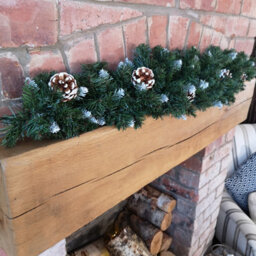 Samuel Alexander 90Cm Snow King Fir Christmas Swag Garland With Pine Cones & Snow Tips