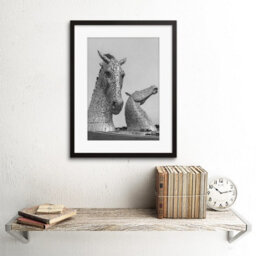 "Artery8 Kelpies Horse Sculptures Falkirk Scotland 12X16"" Framed Wall Art Print" - thumbnail 2