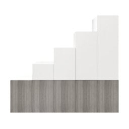 GoodHome Atomia Freestanding White Grey Oak Effect Chipboard Wardrobe Dressing Unit (H)2250mm (W)3000mm (D)580mm - thumbnail 1