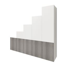 GoodHome Atomia Freestanding White Grey Oak Effect Chipboard Wardrobe Dressing Unit (H)2250mm (W)3000mm (D)580mm - thumbnail 2