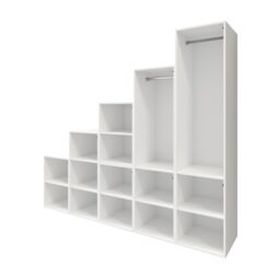 GoodHome Atomia Freestanding White Grey Oak Effect Chipboard Wardrobe Dressing Unit (H)2250mm (W)3000mm (D)580mm - thumbnail 3