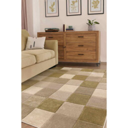 Melrose Green Blocks Geometric Design X-Large Indoor Area Rug 200/290Cm - thumbnail 1