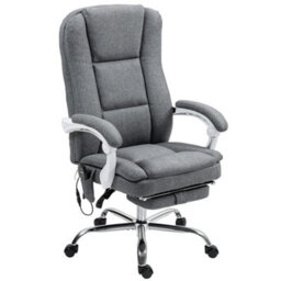Executive Office Chair With Massage And Heat, Computer Desk Chair, Grey - thumbnail 1