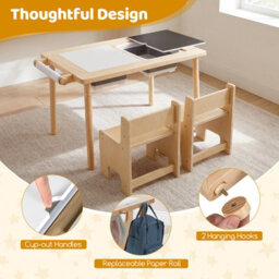 GAINOOM Adjustable Kids Sensory Table Set Natural - thumbnail 9