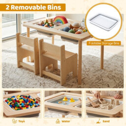 GAINOOM Adjustable Kids Sensory Table Set Natural - thumbnail 5