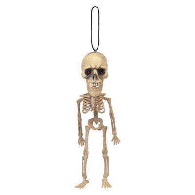 Halloween Skeleton Decoration Big Head, Red Led Eyes Trick Or Treat - image 1
