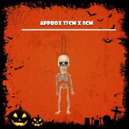 Halloween Skeleton Decoration Big Head, Red Led Eyes Trick Or Treat - thumbnail 2