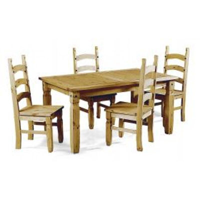 "Mercers Furniture Corona 5'0"" Table & 4 Chairs Dining Set Solid Wood Pine Wooden Kitchen With Mexican Styling" - image 1