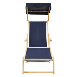 Orsina Blue Lounger, Easy To Clean Lounger Chair Outdoor, Weather-Resistant Chaise Lounge, Space-Saver Sun Lounger