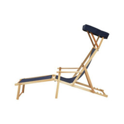 Orsina Blue Lounger, Easy To Clean Lounger Chair Outdoor, Weather-Resistant Chaise Lounge, Space-Saver Sun Lounger - thumbnail 3