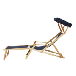 Orsina Blue Lounger, Easy To Clean Lounger Chair Outdoor, Weather-Resistant Chaise Lounge, Space-Saver Sun Lounger - thumbnail 4