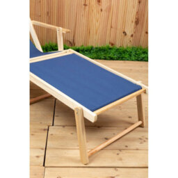 Orsina Blue Lounger, Easy To Clean Lounger Chair Outdoor, Weather-Resistant Chaise Lounge, Space-Saver Sun Lounger - thumbnail 8
