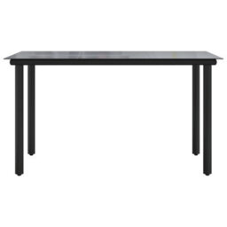 Walplus Garden Dining Table Black 200X100X74Cm Steel And Tempered Glass - thumbnail 3