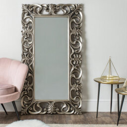 Melody Maison Large Baroque-Style Silver Wall / Floor Mirror 90Cm X 168Cm - thumbnail 2