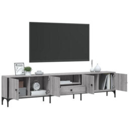 Berkfield Tv Cabinet With Drawer Grey Sonoma 200X25X44 Cm Engineered Wood - thumbnail 4