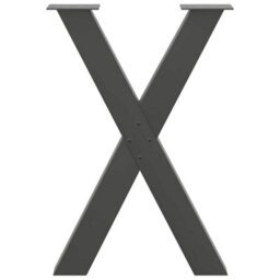 Berkfield Dining Table Legs X-Shaped 2 Pcs Anthracite 60X(72-73) Cm Steel - thumbnail 5