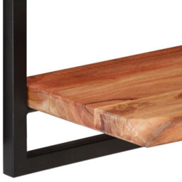 Berkfield Wall Shelves 2 Pcs 100X24X35 Cm Solid Wood Acacia And Steel - thumbnail 5