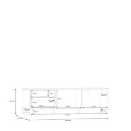 Furniture To Go Sali 2 Door 2 Drawer Tv Unit In Light Grey - thumbnail 9