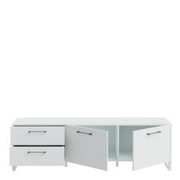 Furniture To Go Sali 2 Door 2 Drawer Tv Unit In Light Grey - thumbnail 4