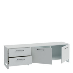 Furniture To Go Sali 2 Door 2 Drawer Tv Unit In Light Grey - thumbnail 3