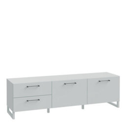 Furniture To Go Sali 2 Door 2 Drawer Tv Unit In Light Grey - thumbnail 1