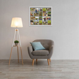 AK Frames 80X70Cm White Ash Modern Multi Photo Frame With Mid Grey Mount - Holds 20 Apertures (18X) 6X4, (2X) 4X4 Photos - thumbnail 3