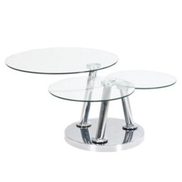 Furniture in Fashion Synchro Clear Glass Coffee Table With Chrome Base - thumbnail 7