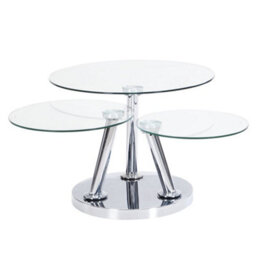 Furniture in Fashion Synchro Clear Glass Coffee Table With Chrome Base - thumbnail 6