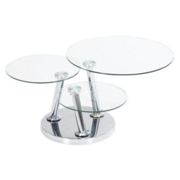 Furniture in Fashion Synchro Clear Glass Coffee Table With Chrome Base - thumbnail 5