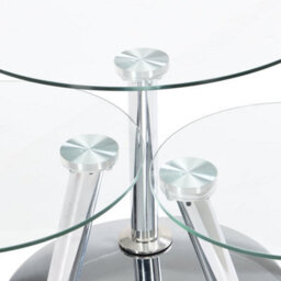 Furniture in Fashion Synchro Clear Glass Coffee Table With Chrome Base - thumbnail 9