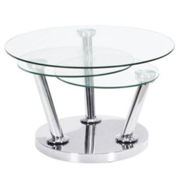 Furniture in Fashion Synchro Clear Glass Coffee Table With Chrome Base - thumbnail 8